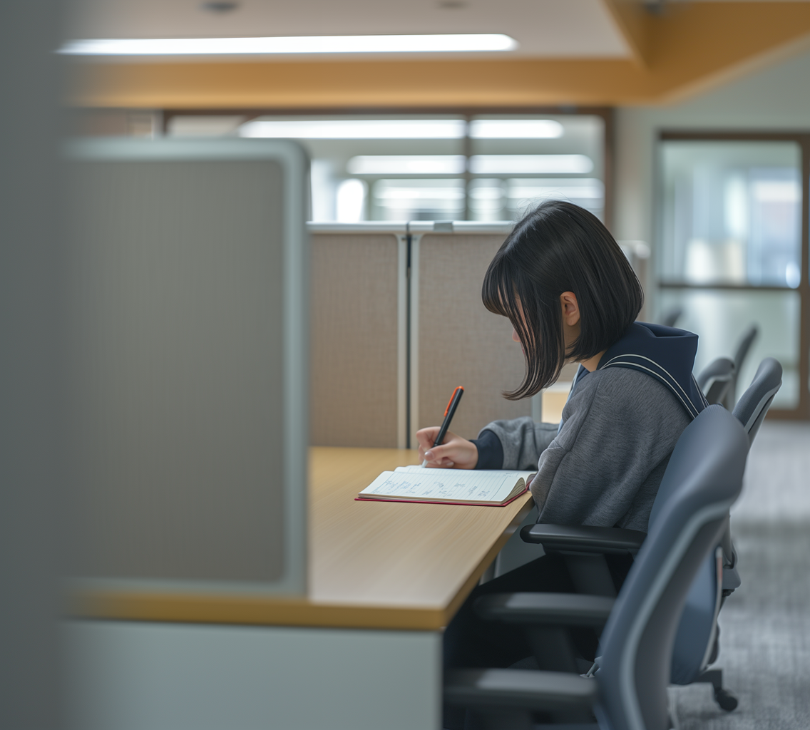 勉強する高校生